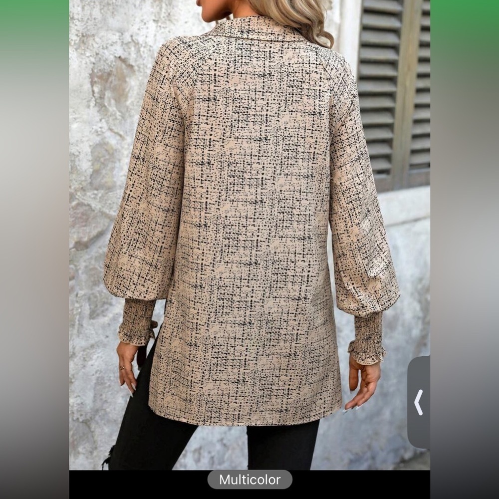 SHEIN LUNE Women'S Lantern Sleeve Long Sleeve Shirt size S new without … - Picture 3 of 14